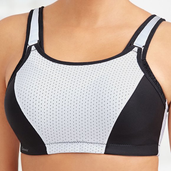 Glamorise SPORT Bra 32G (DOUBLE-LAYER) Wicking (PADDED-STRAPS) White NEW - Picture 3 of 14